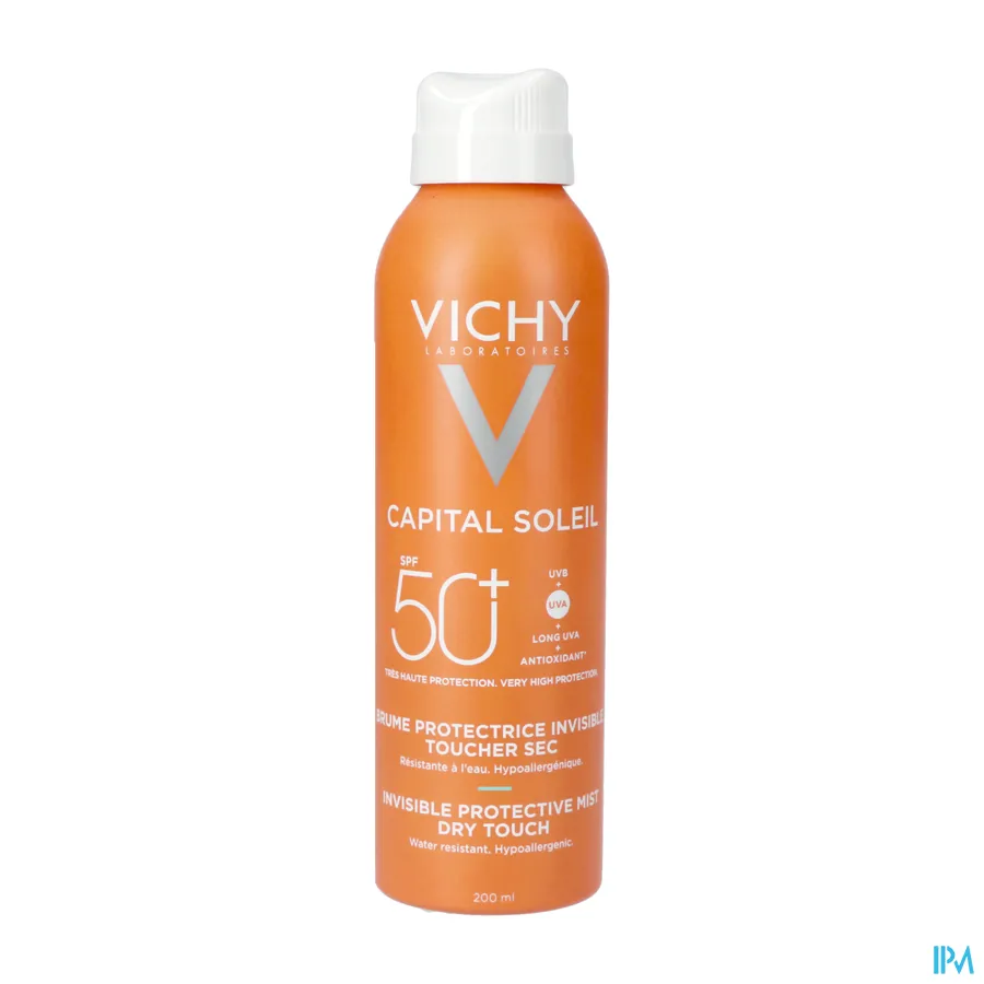 packshot van Vichy Ideal Soleil Onzichtbare Hydraterende Zonnemist met SPF 50 200 ml