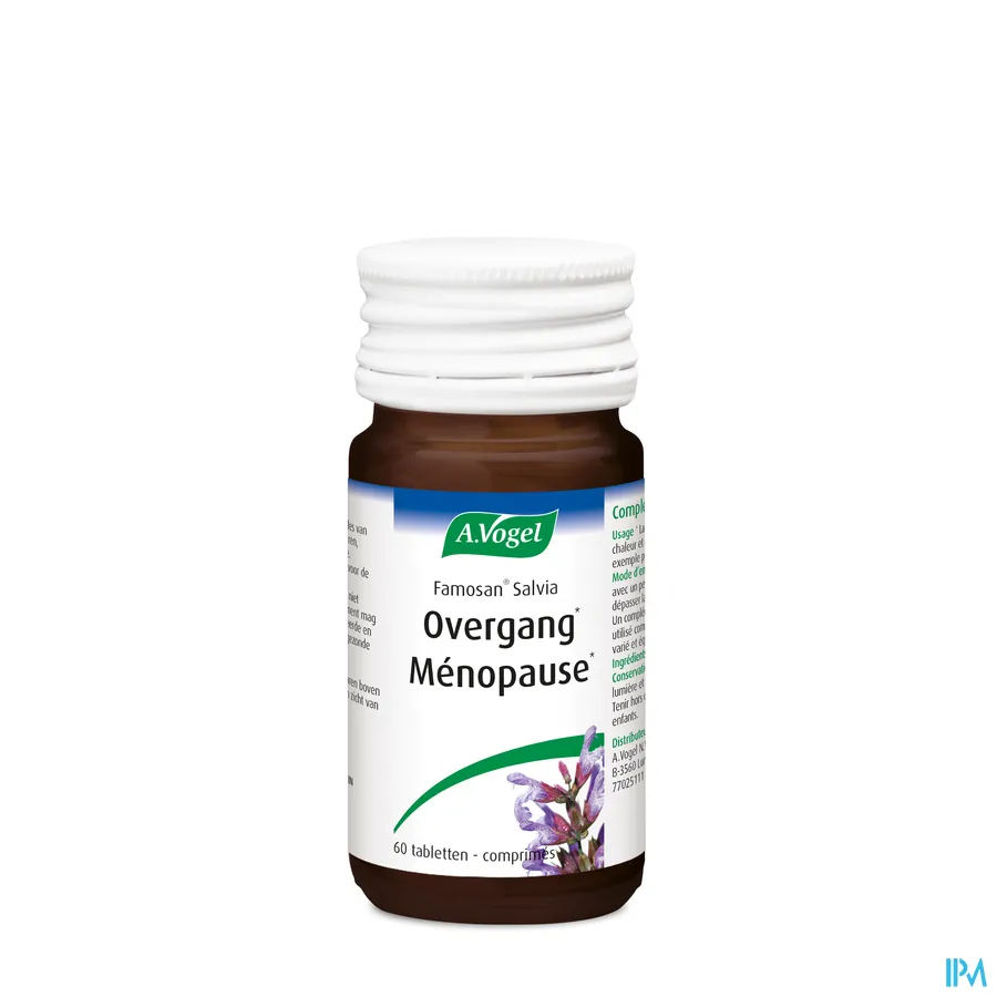 packshot van A. Vogel Famosan Salvia Sterk Geconcentreerde Formule tegen Opvliegers 60 Tabletten