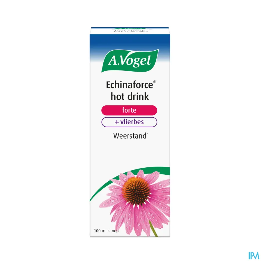 packshot van A. Vogel Echinaforce Hot Drink om Snel Beter te Worden met Vlierbes 100 ml Oplossiroop