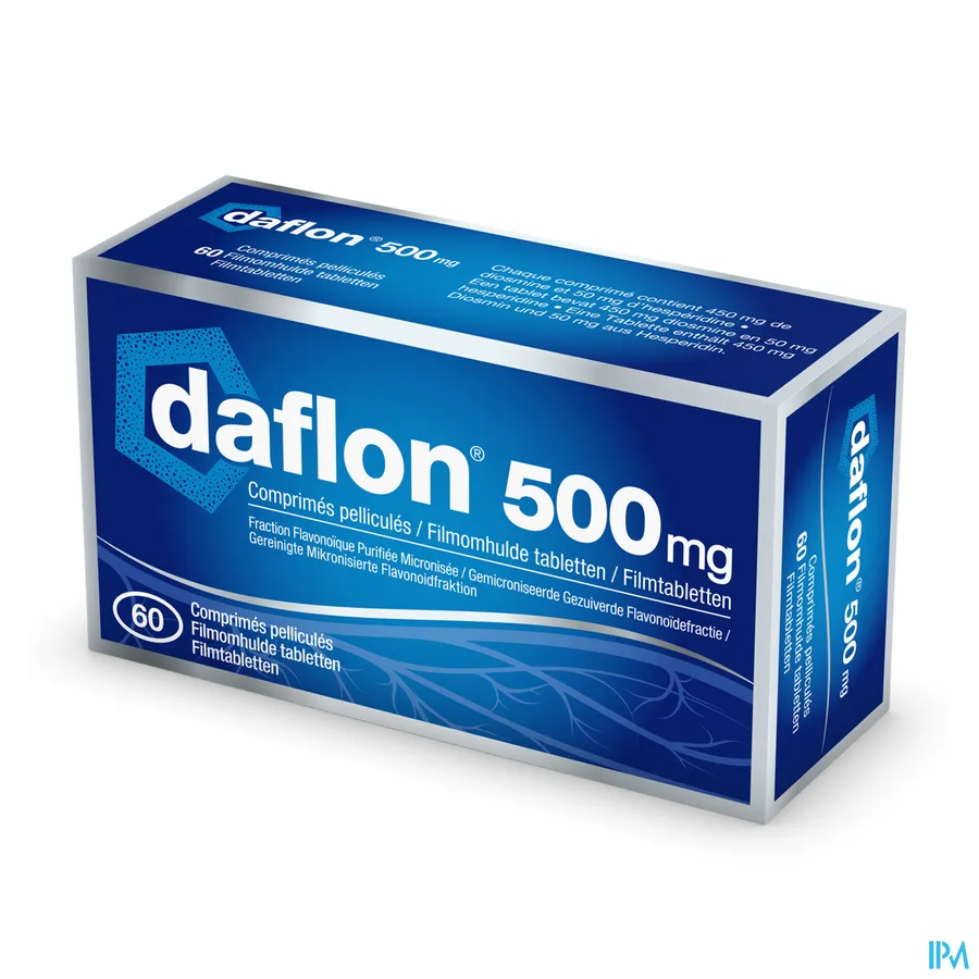 packshot van Daflon 500 mg 60 tabletten