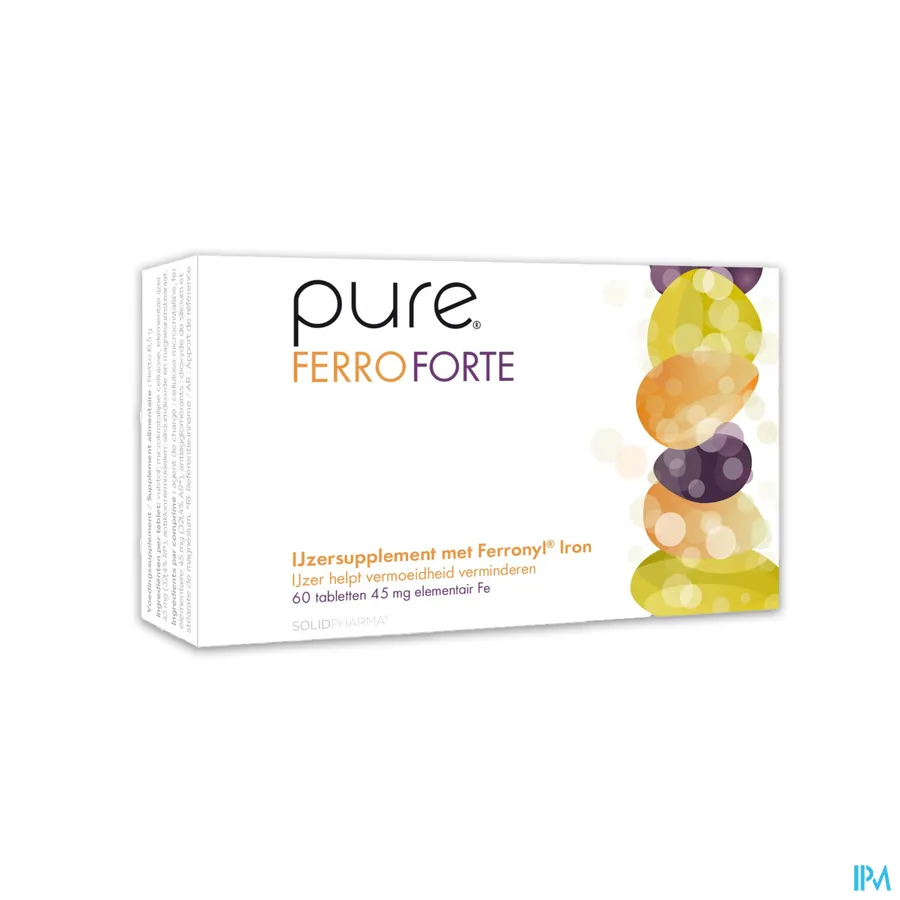 packshot van Pure Ferro Forte 60 tabletten