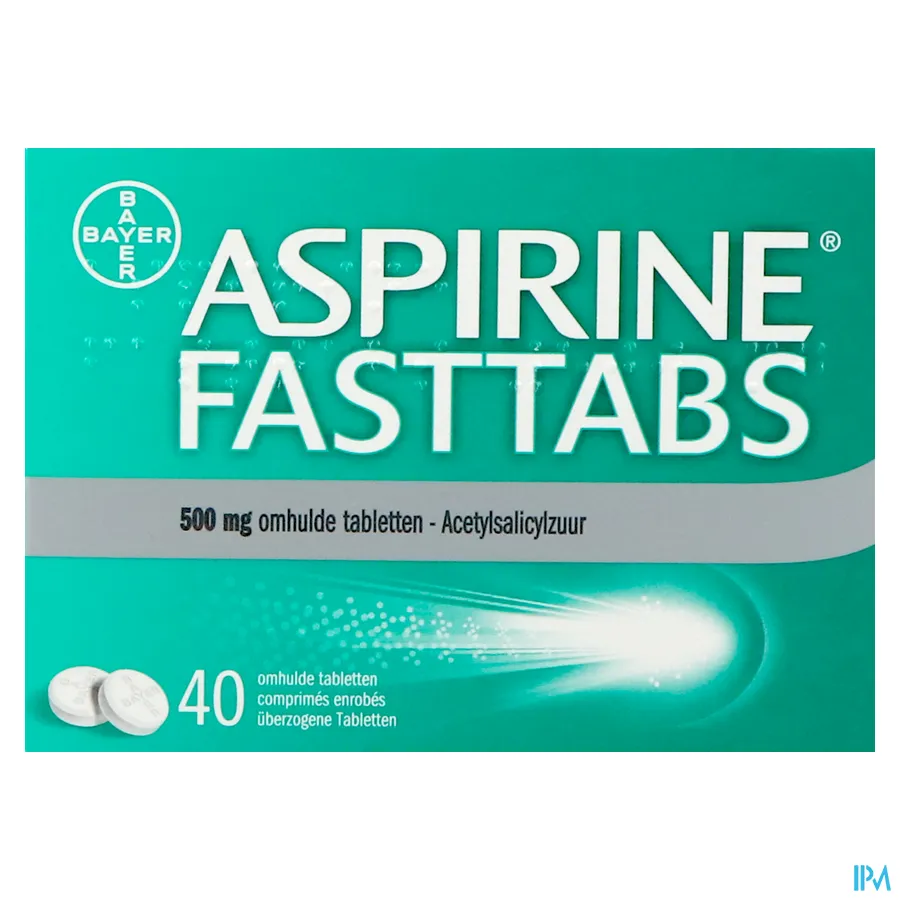 packshot van Aspirine Fasttabs 500 mg 40 tabl