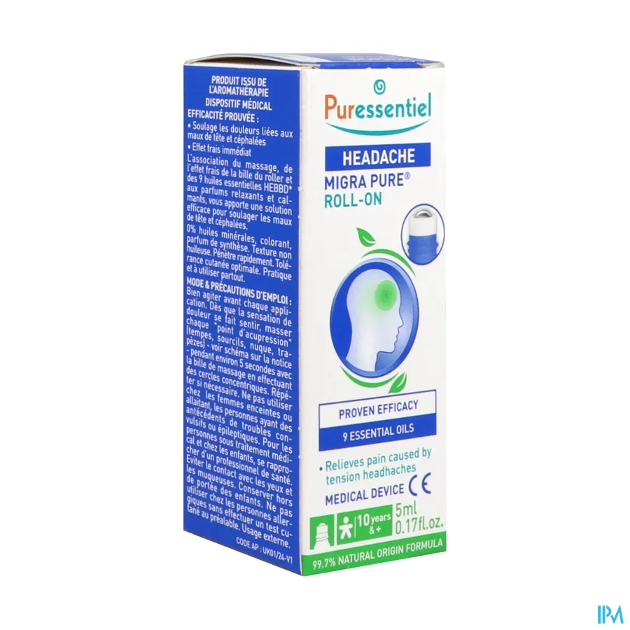 packshot van Puressentiel Hoofdpijn Roller 9