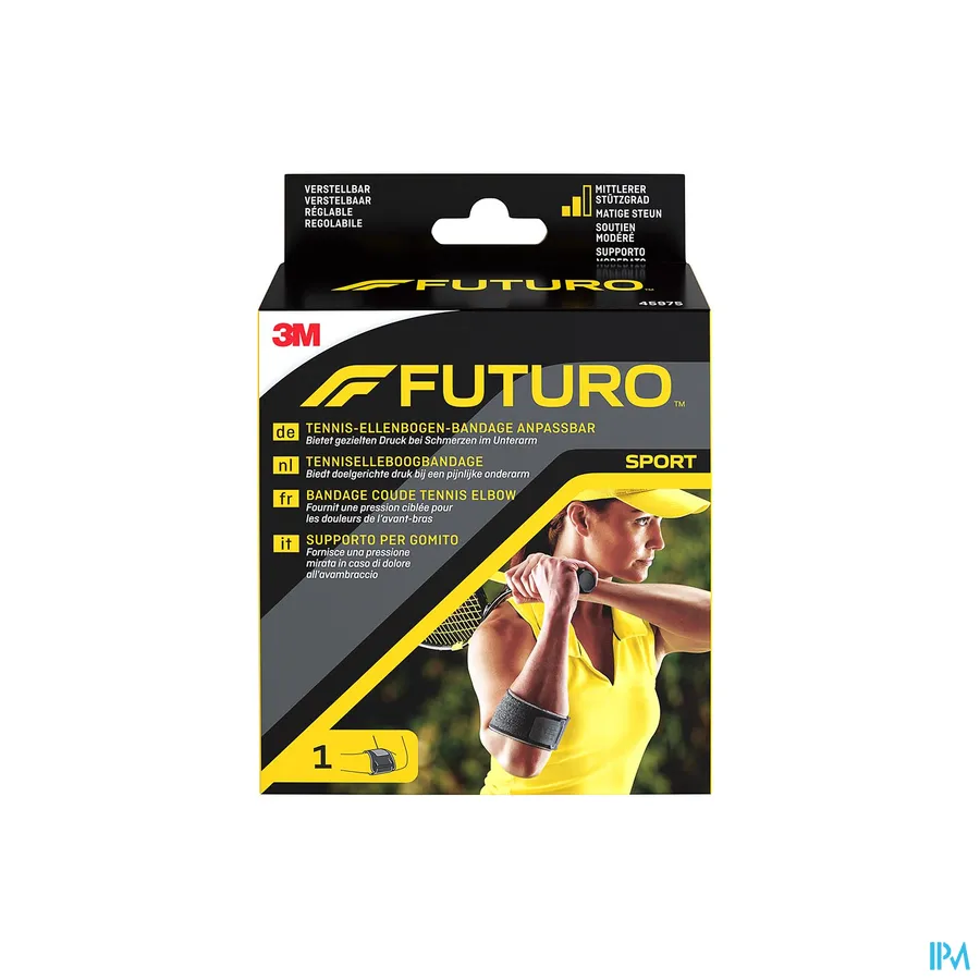 packshot van Futuro Sport Aanpasbare Tenniselleboogbandage (Stevig Stabiliserende Steun)