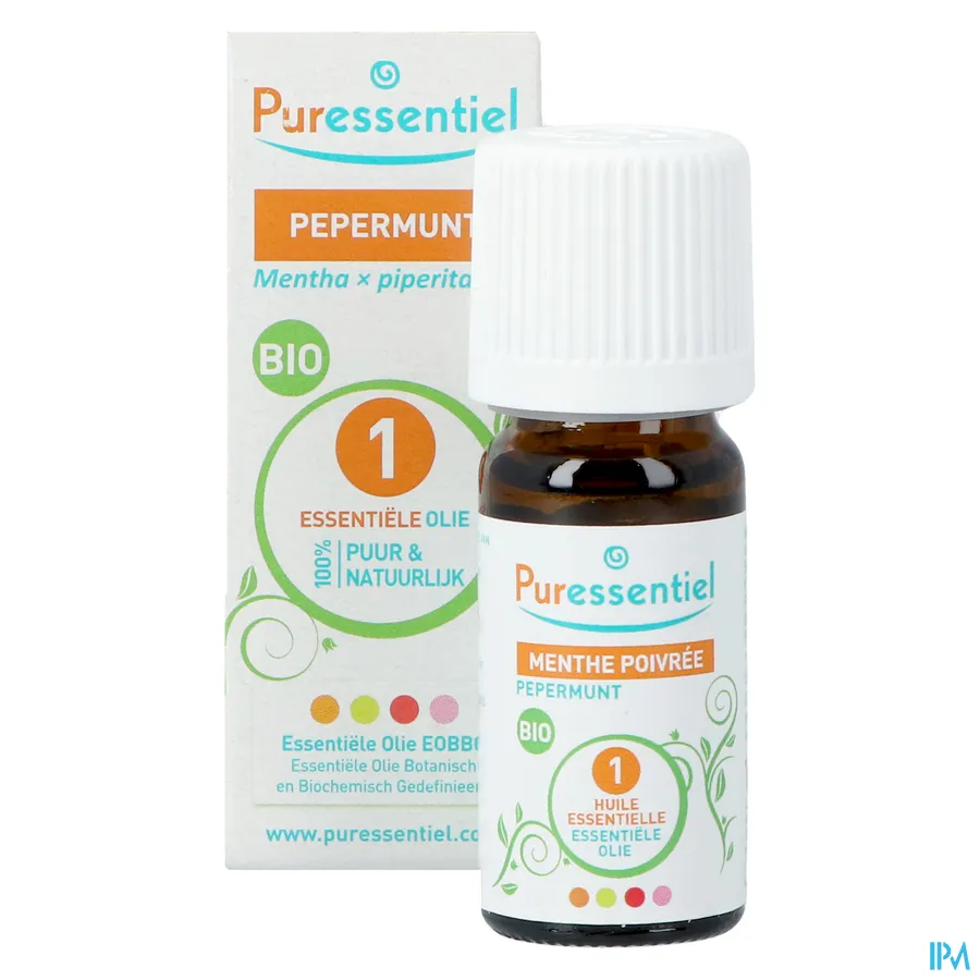 productshot van Puressentiel Essentiële Olie Pepermunt Bio 10 ml