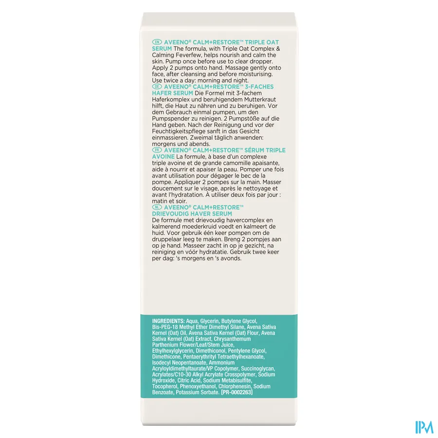 packshot van Aveeno Calm+Restore Drievoudig Haver Serum 30 ml