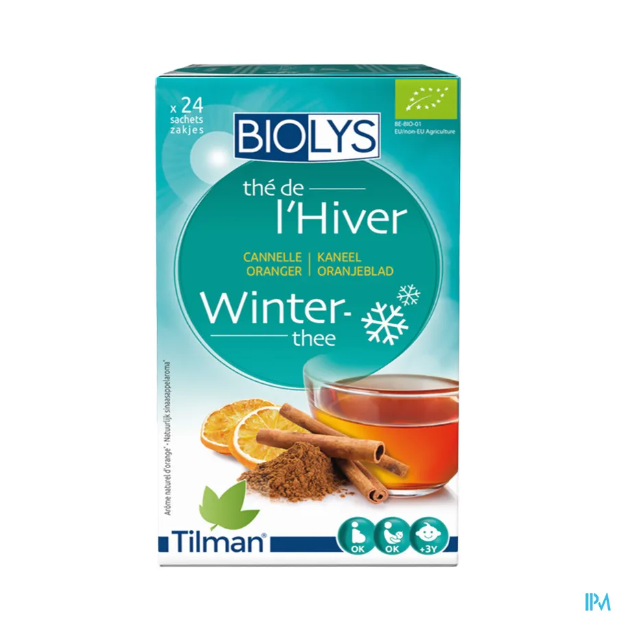packshot van Tilman Biolys Winterthee Kaneel-Oranjeblad 24 zakjes