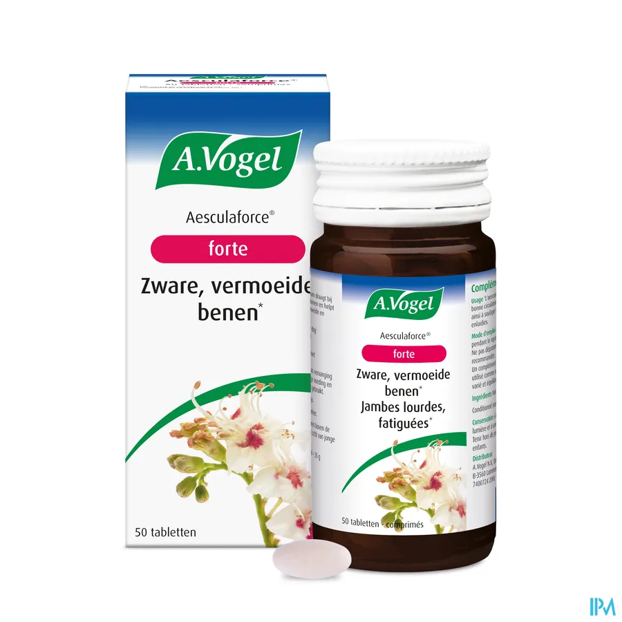 packshot van A. Vogel Aesculaforce Forte voor Zware, Vermoeide Benen 50 Tabletten