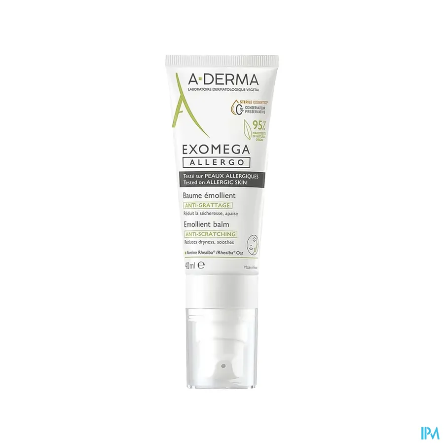 packshot van A-Derma Exomega Allergo Emolliërende Balsem 40 ml