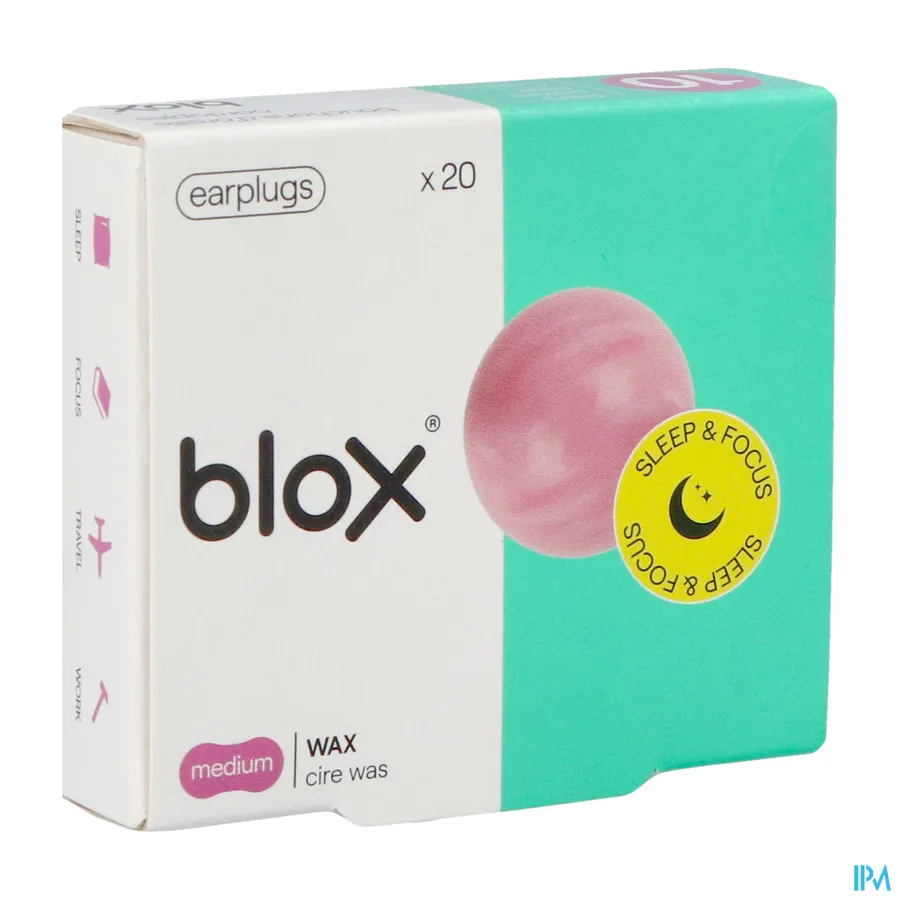 packshot van Blox Oordopjes Met Natuurlijke Was 10 paar