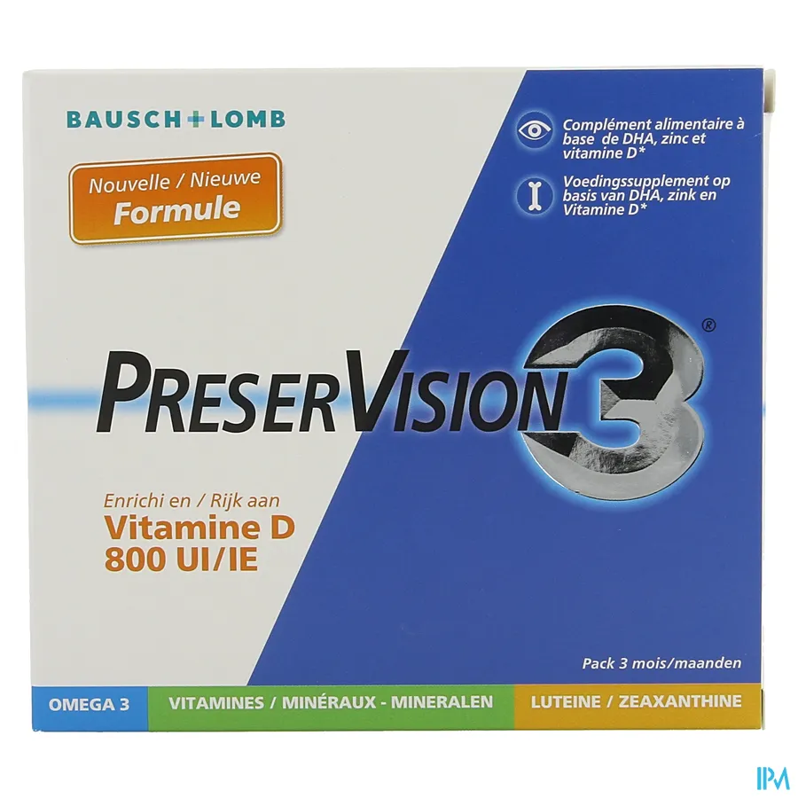 packshot van Bausch & Lomb PreserVision 3 180 capsules