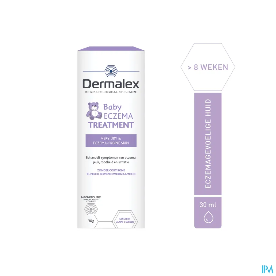packshot van Dermalex Atopisch Eczema Crème Baby 30 g