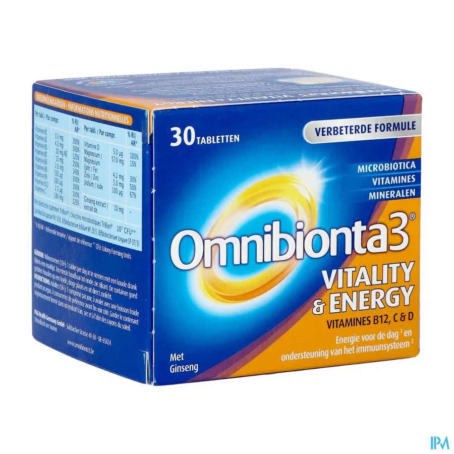 packshot van Omnibionta 3 Vitality Energy 30 tabletten