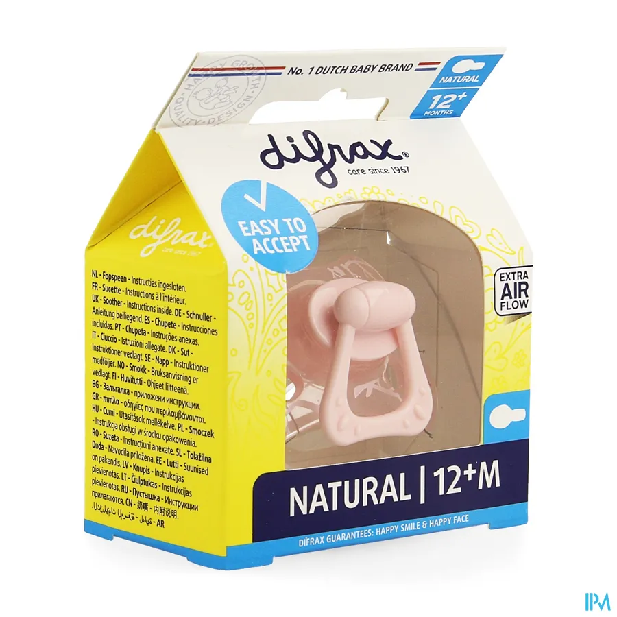 packshot van Difrax Fopspeen Natural 12m+