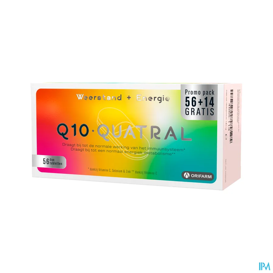 packshot van Q10 Quatral 56 + 14 tabletten PROMO
