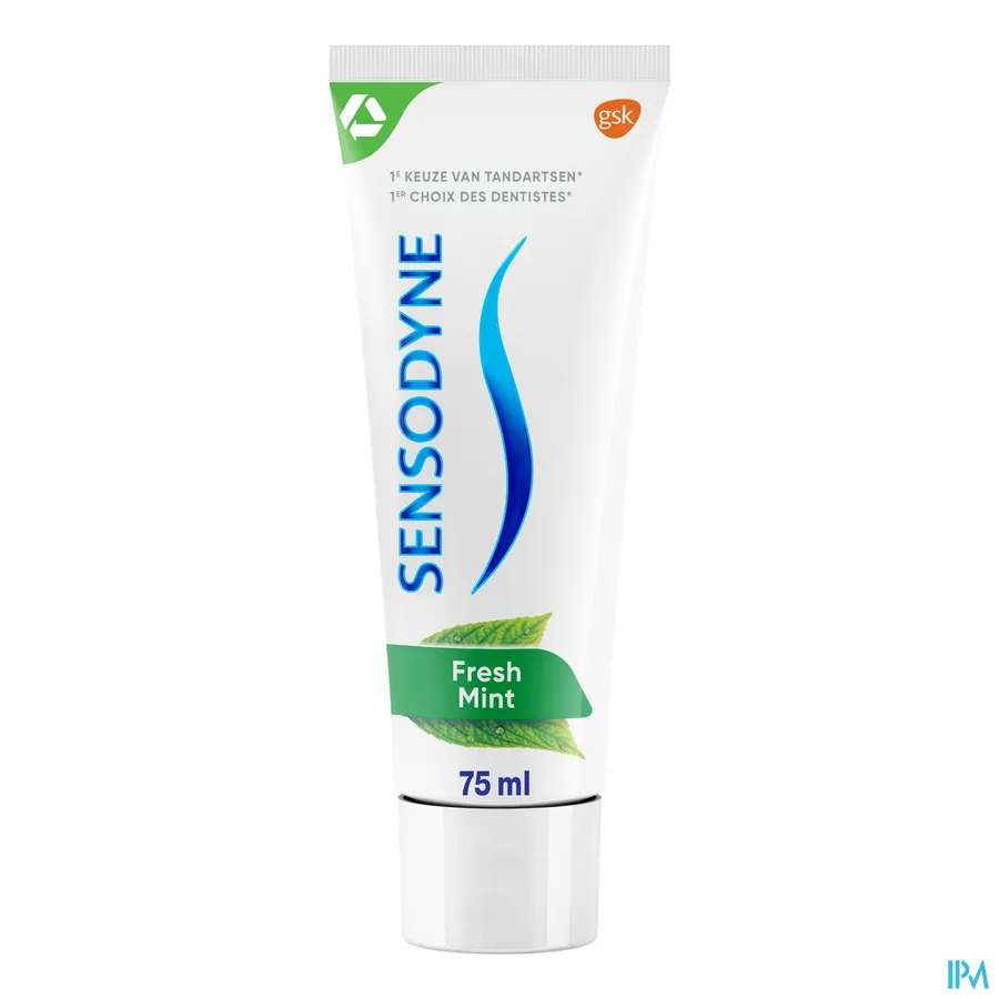 productshot van Sensodyne Tandpasta Fresh Mint met 24/7 Sensitivity Protection 75 ml