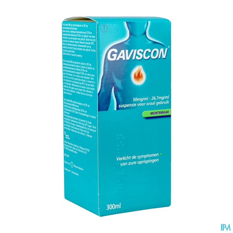 packshot van Gaviscon tegen Zure Oprispingen Muntsmaak 300 ml
