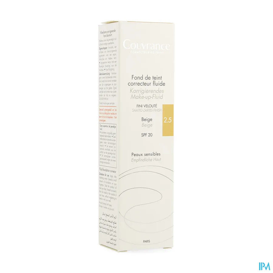 packshot van Avène Couvrance Corrigerende Vloeibare Foundation 2,5 Beige 30 ml