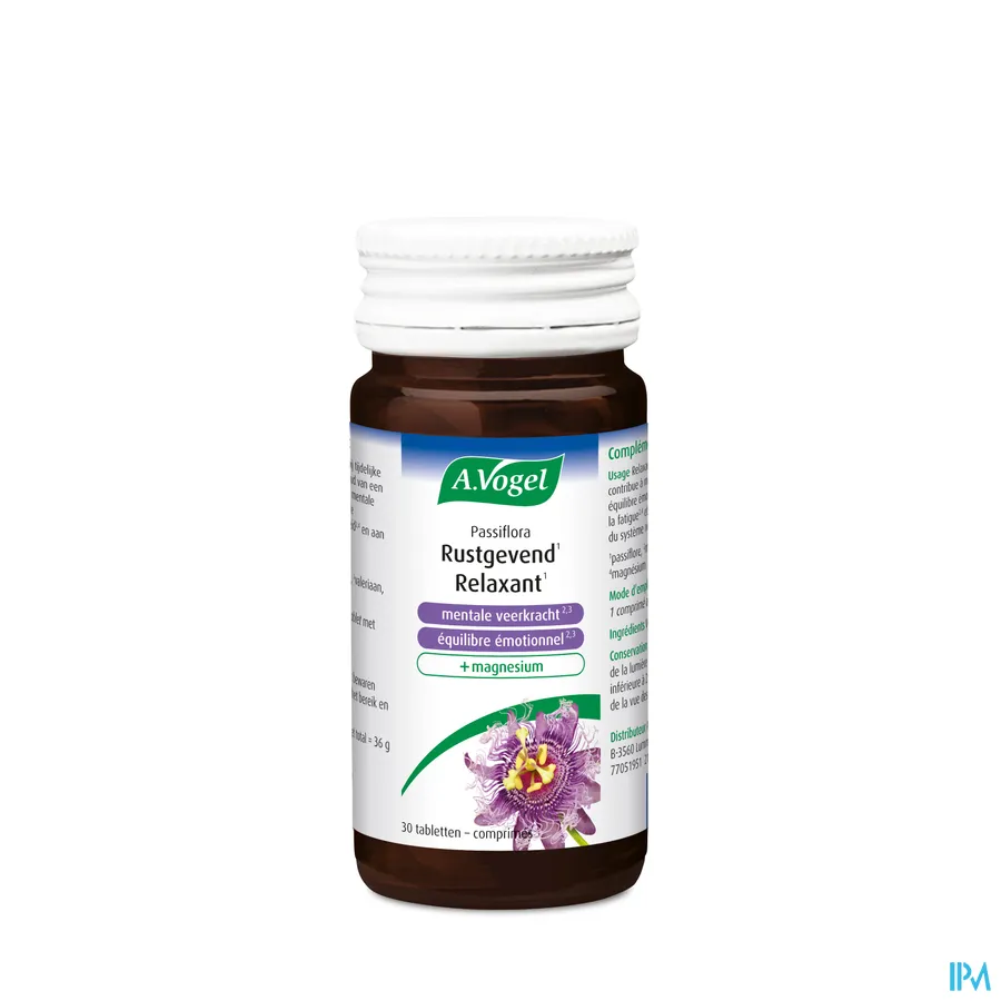 productshot van A. Vogel Passiflora Rust & Balans 30 tabletten