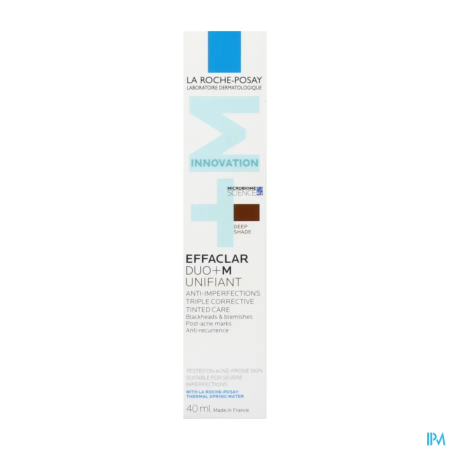 packshot van La Roche-Posay Effaclar Duo +M Unifiant 40 ml Deep Shade