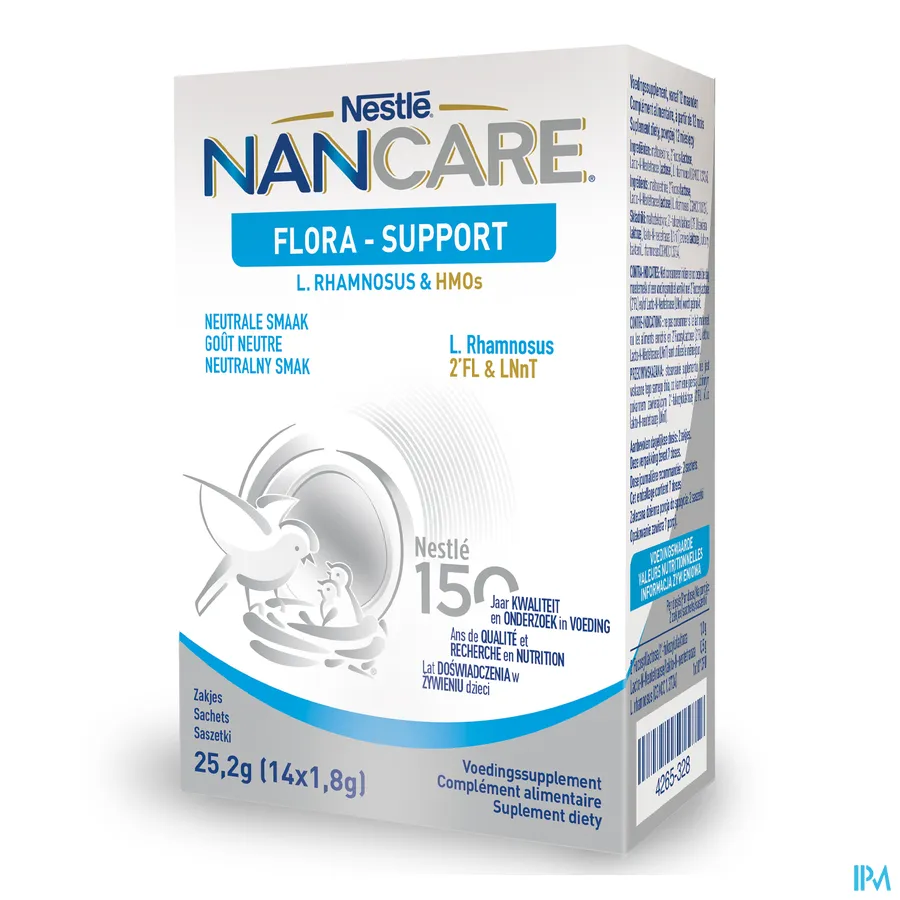 packshot van Nestlé Nancare Flora Support Poeder 14 x 1,8 g