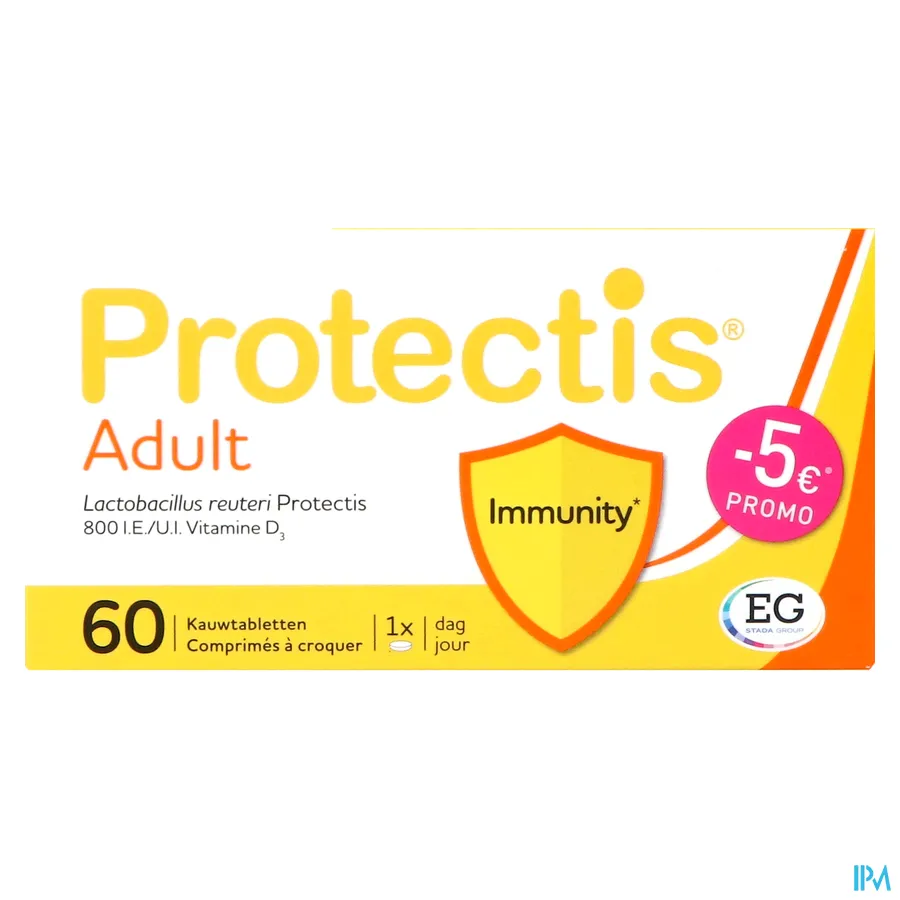 packshot van Protectis Adult voor Immuunsysteem 60 Kauwtabletten