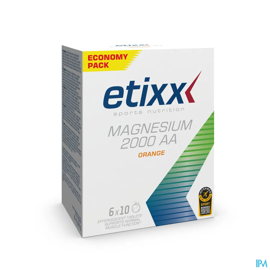 packshot van Etixx Magnesium 2000 AA Orange 6 x 10 bruistabletten