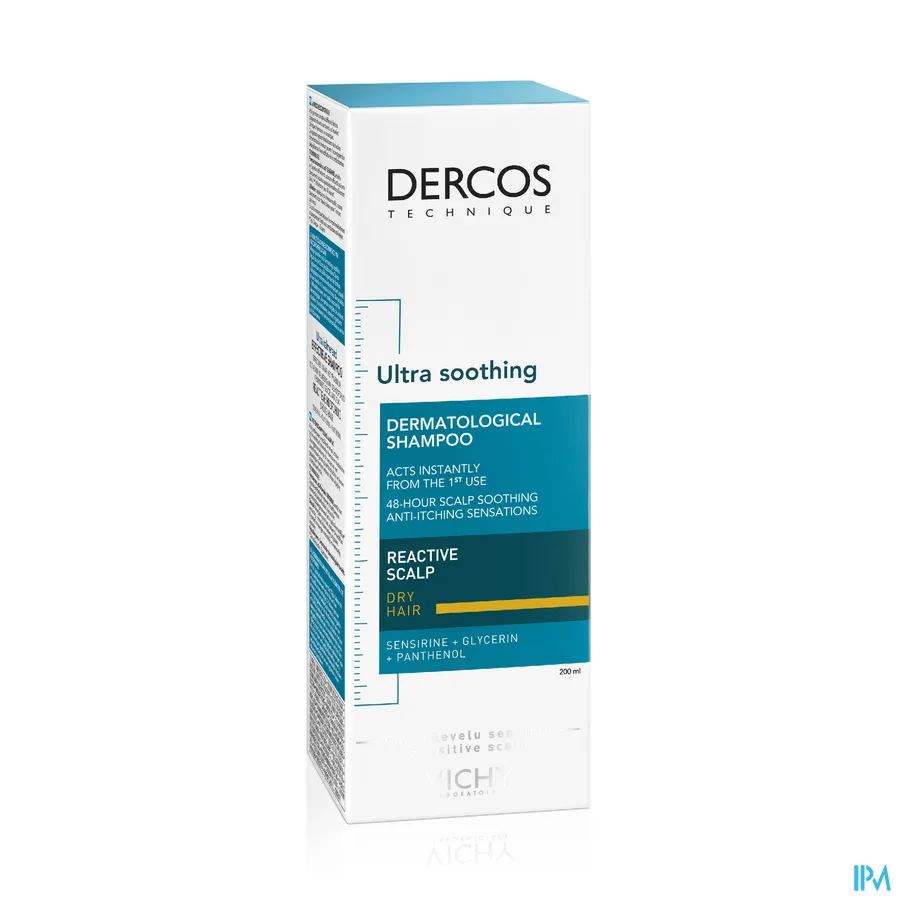 packshot van Vichy Dercos Ultra Kalmerende Shampoo Droog Haar 200 ml