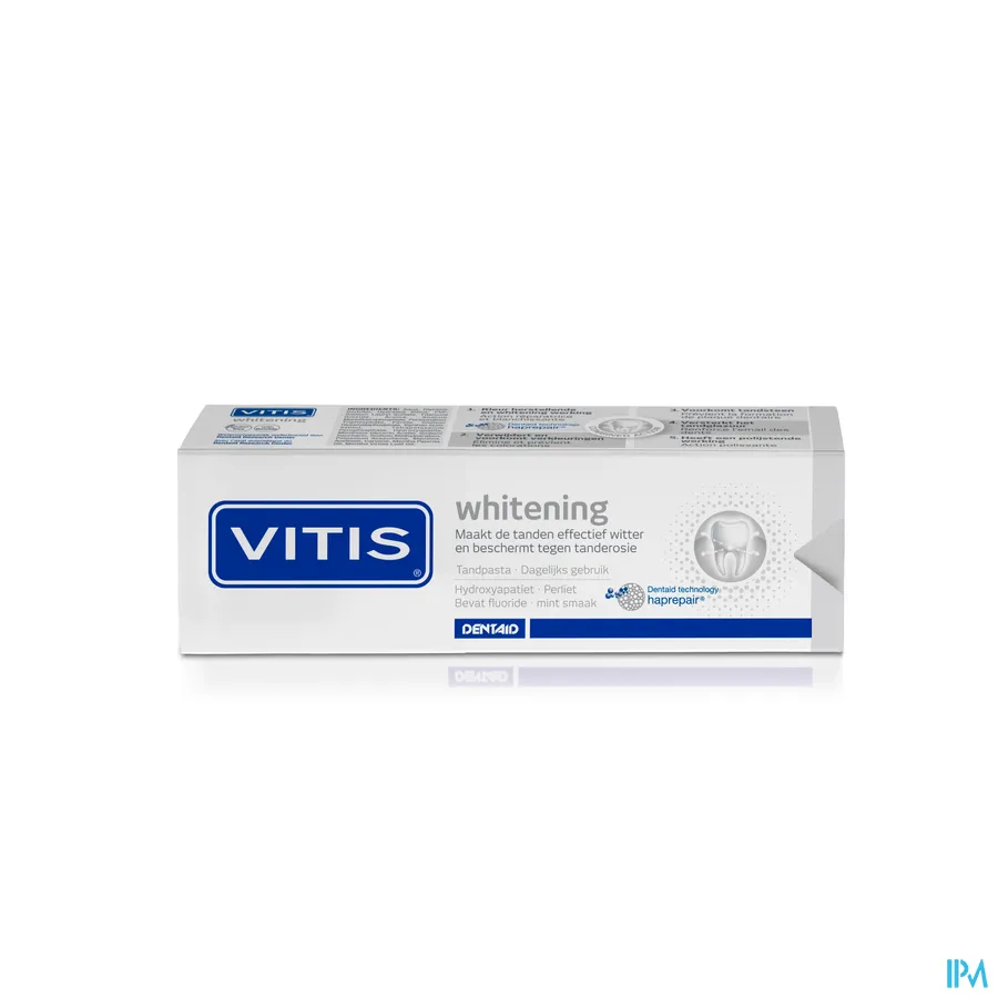 packshot van Vitis Whitening Tandpasta voor Effectief Wittere Tanden en ter Preventie van Tandgevoeligheid 75 ml
