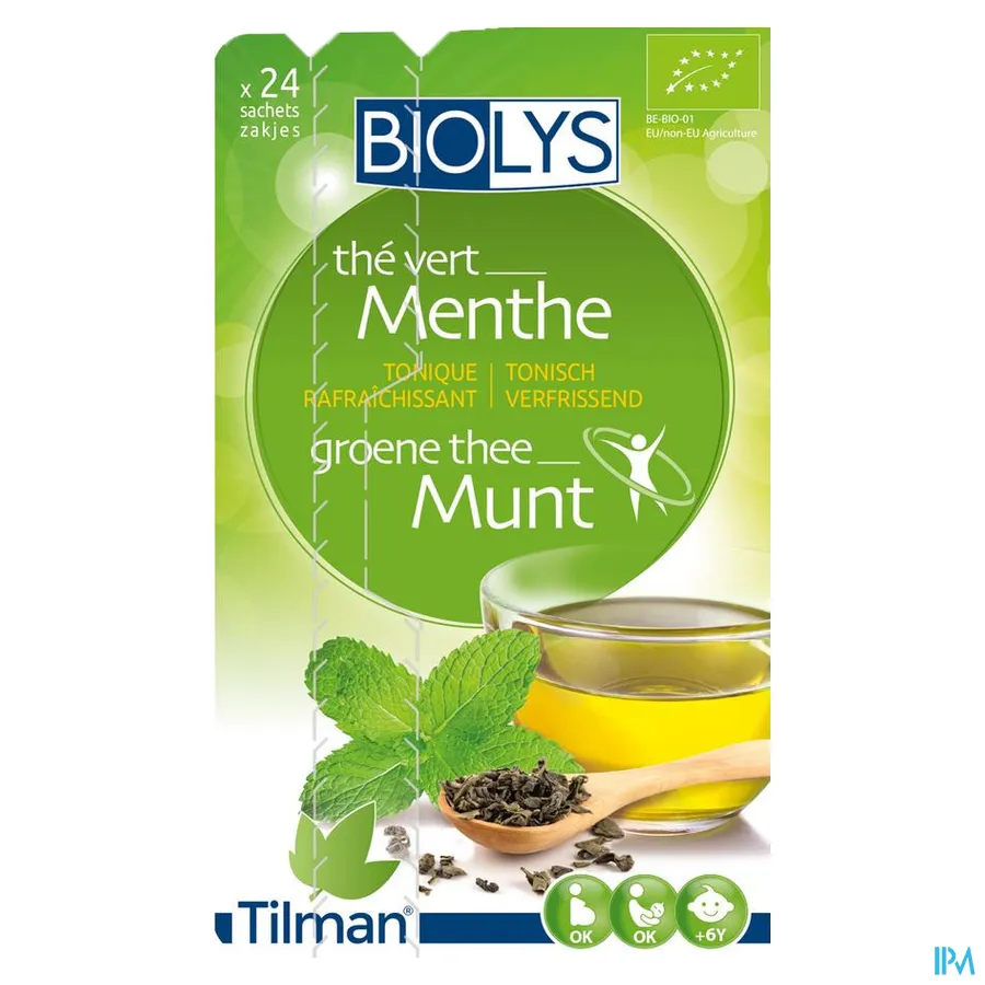 packshot van Tilman Biolys Groene Thee-Munt 24 zakjes