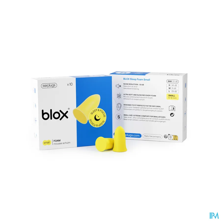 productshot van Blox Oordoppen Sleep Schuim Small Geel 5 paar