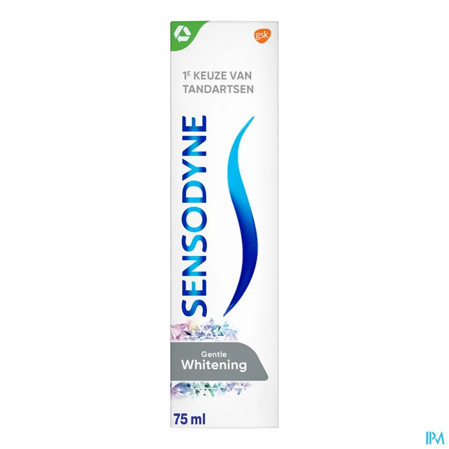 packshot van Sensodyne Tandpasta Gentle Whitening met 24/7 Bescherming tegen Gevoeligheid en voor Sterke Tanden en Gezond Tandvlees 75 ml
