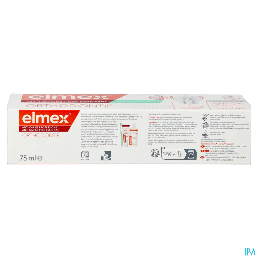 packshot van Elmex Anti-Cariës Professional + Ortho Tandpasta Expert 8-18 jaar 75 ml
