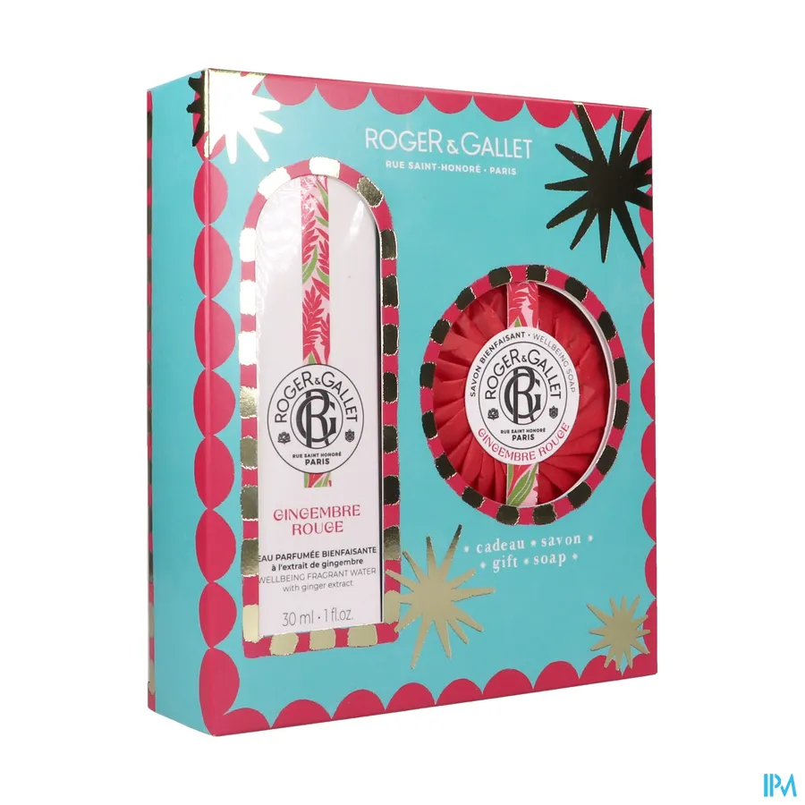 packshot van Roger & Gallet Kerstset Ging. Rouge 30ml + Zeep 100g