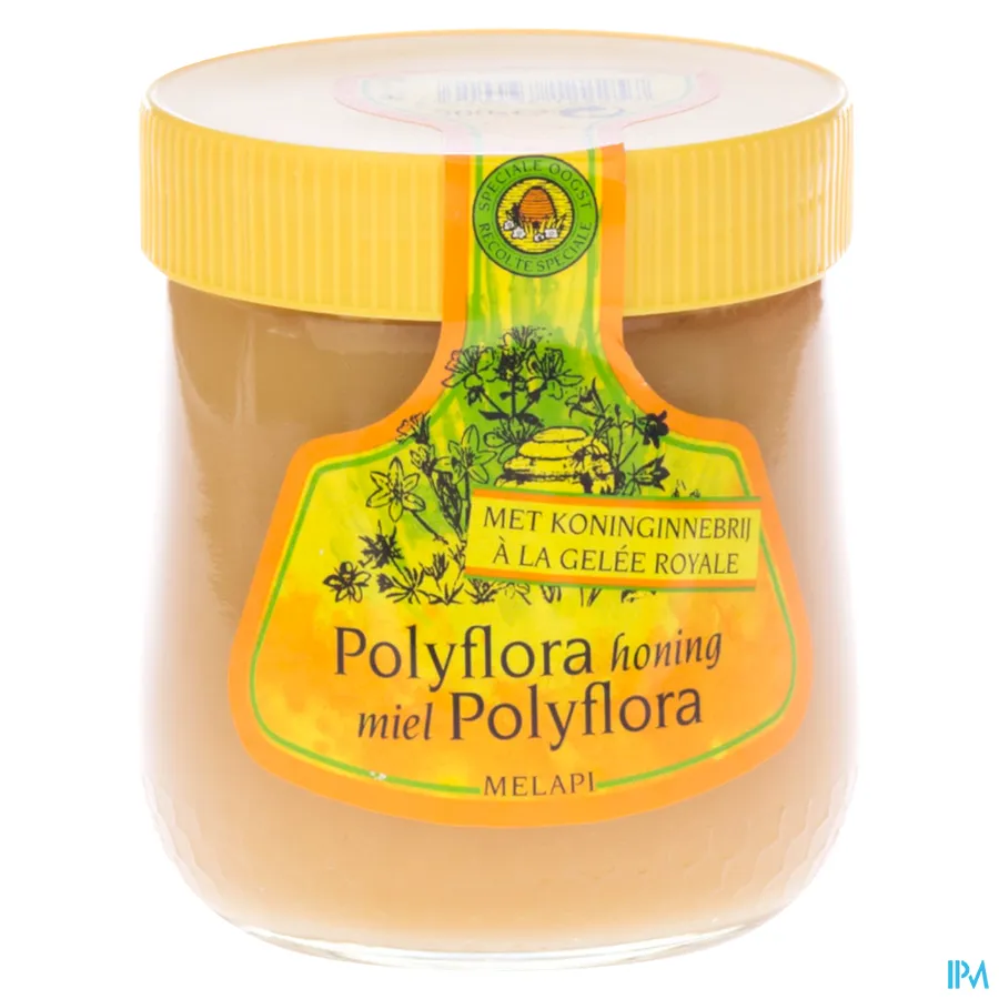 packshot van Melapi Polyflora Honing met Koninginnengelei 500 g
