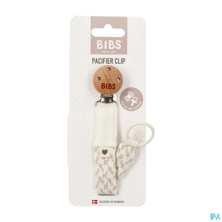 packshot van Bibs Fopspeenketting Braided Ivory & vanilla