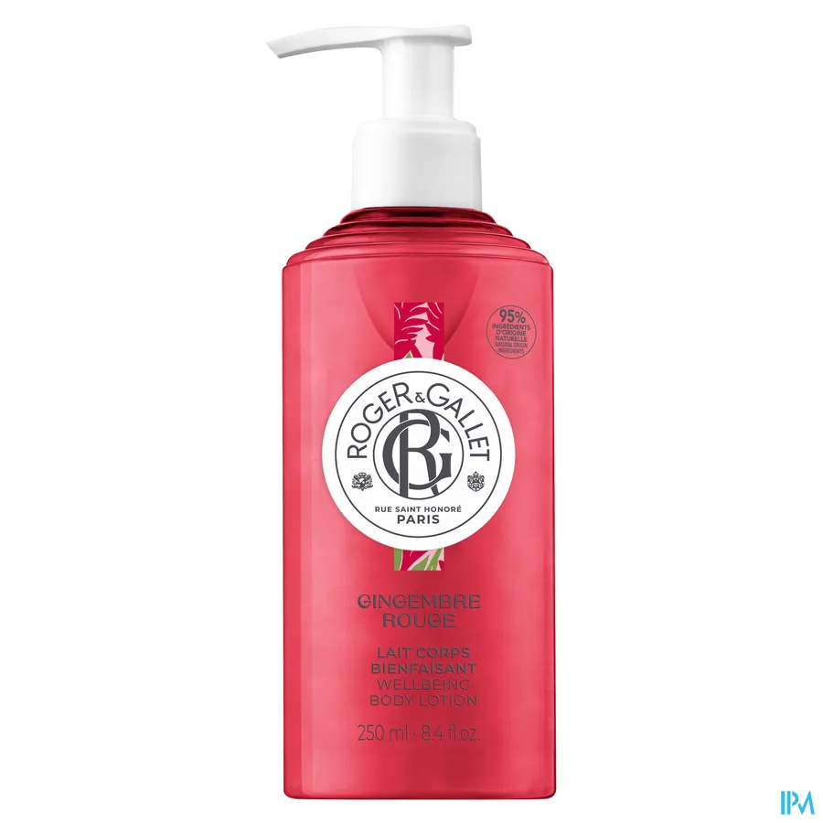 packshot van Roger & Gallet Weldadige Lichaamsmelk 250 ml Gingembre Rouge