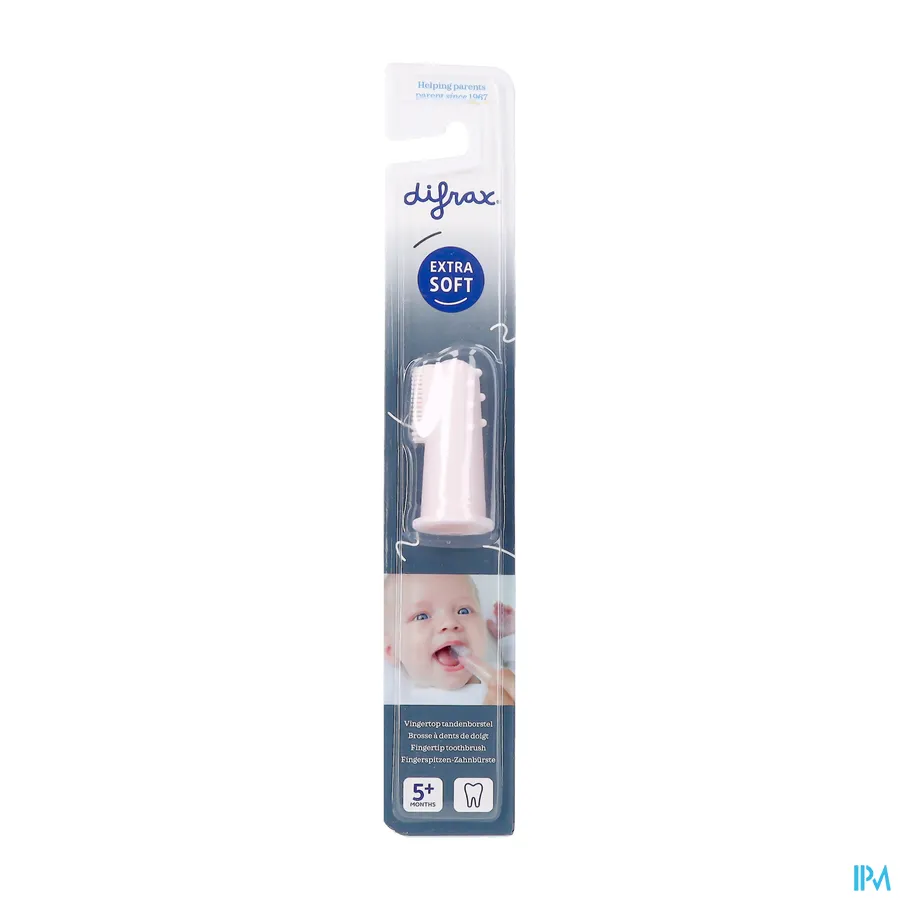 packshot van Difrax Tandenborstel Vingertop Silicone Roze