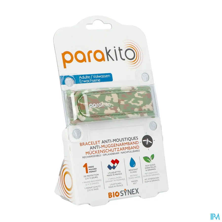 packshot van Parakito Volwassenen Anti-Muggenarmband Camouflage