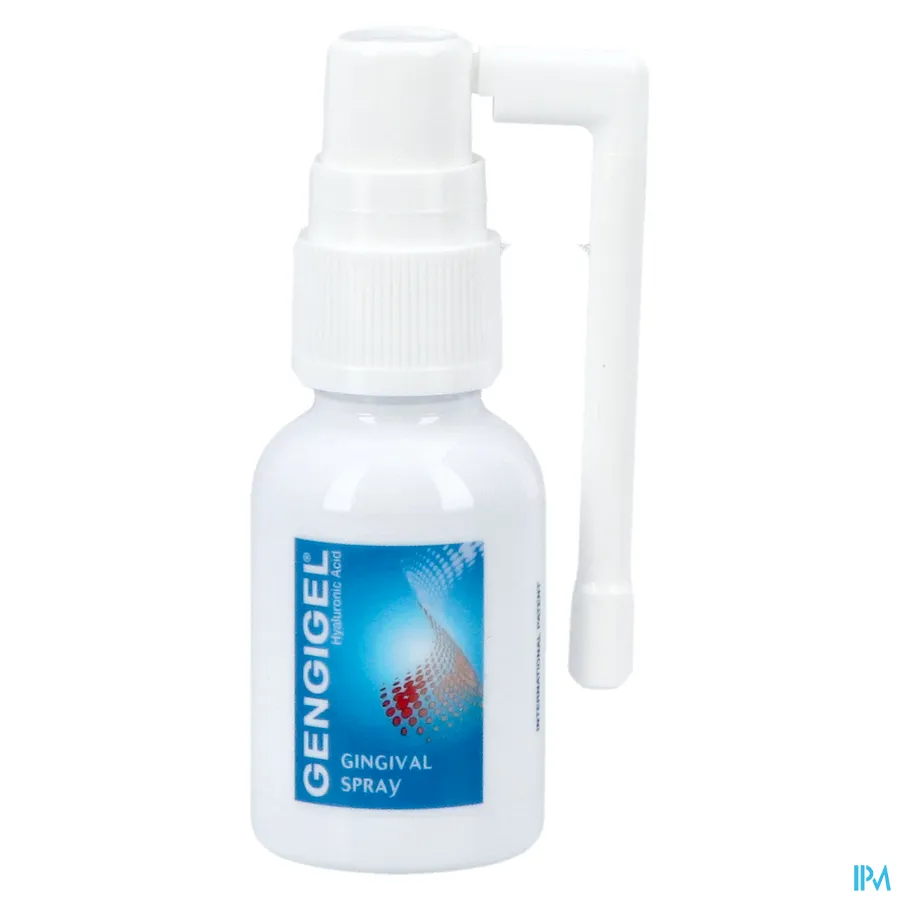 productshot van Gengigel Tandvlees Spray met Hyaluronzuur bij Ontstekingen, Wondjes, Beugels en Gebitsprotheses 20 ml