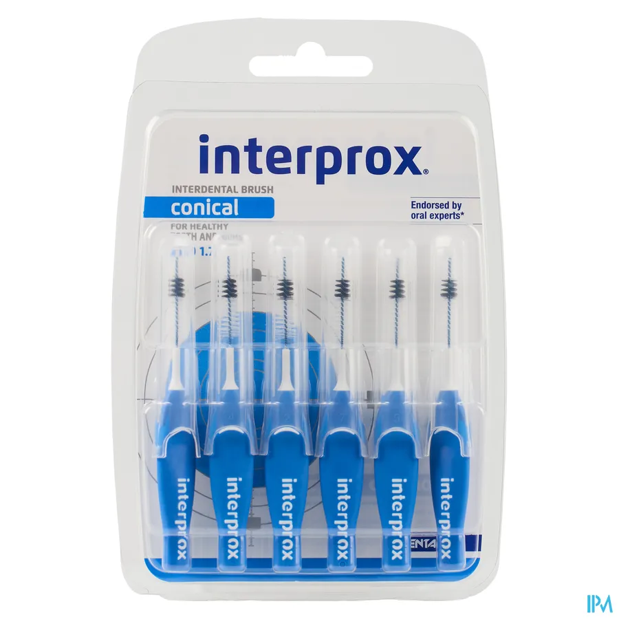 packshot van Interprox Premium Interdentale Borstels Conical 1,3 Blauw 6 Stuks