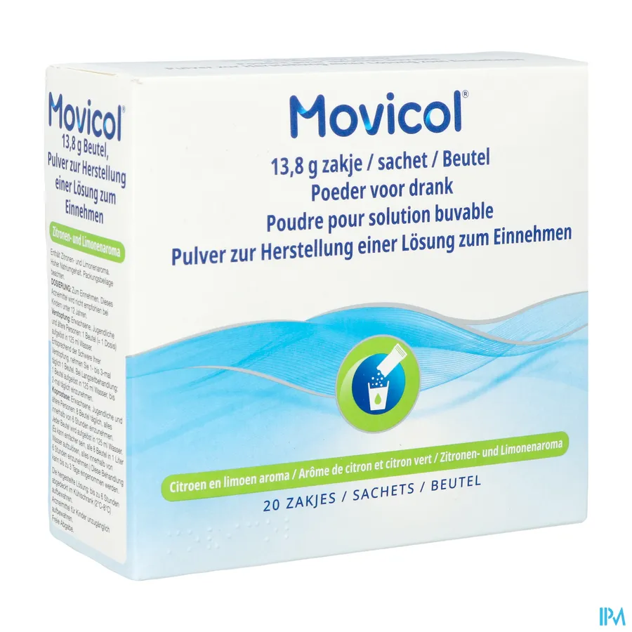 packshot van Movicol 20 zakjes