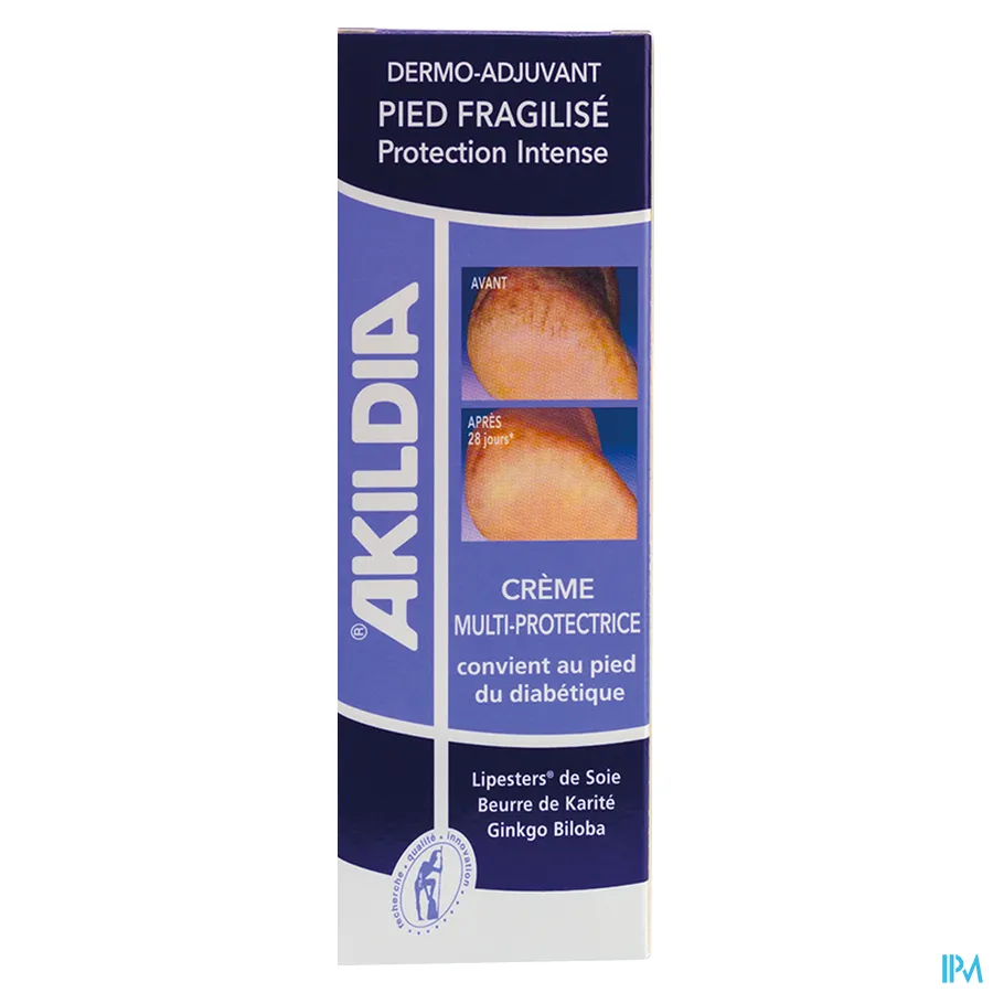 packshot van Akileïne Akildia Algemene Beschermende Crème voor de Diabetische Voet Tube 75 ml