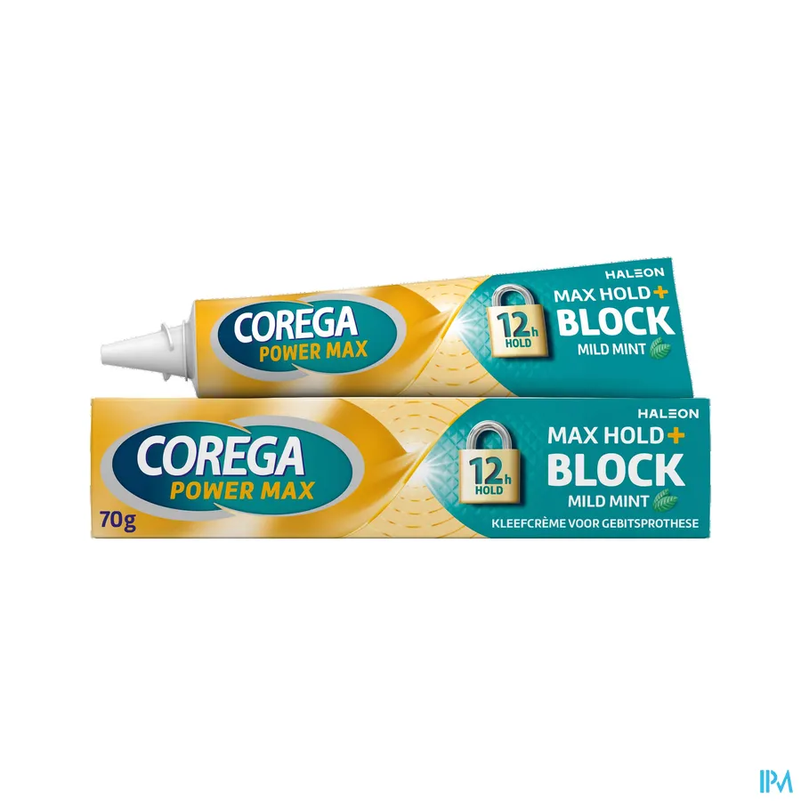 productshot van Corega Power Max Max Hold + Block Kleefcrème 70 g
