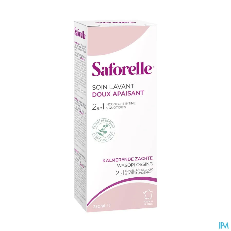 packshot van Saforelle Zachte Intieme Wasoplossing voor Dagelijks Gebruik voor Gevoelige of Geïrriteerde Huid 250 ml