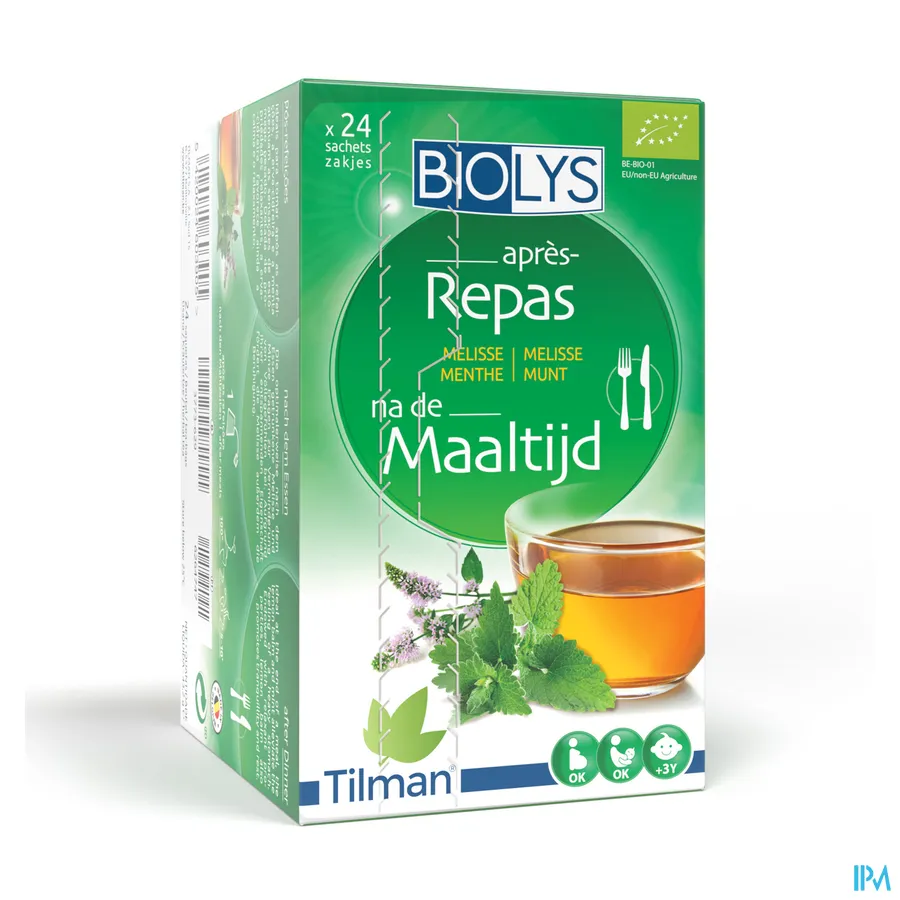 packshot van Tilman Biolys Maaltijd Melisse-Munt 24 zakjes