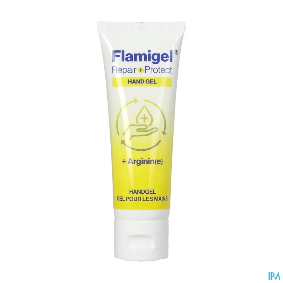 packshot van Flamigel Repair en Protect Hand Gel met Arginine Tube 50 g
