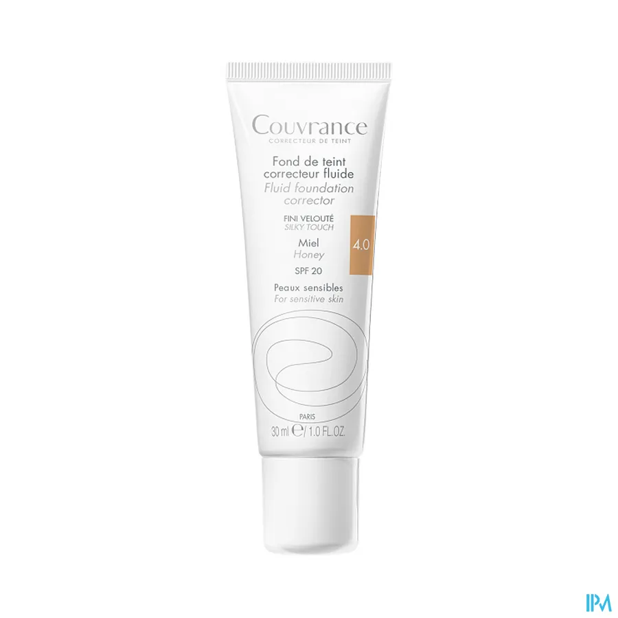 productshot van Avène Couvrance Corrigerende Vloeibare Foundation 4 Miel 30 ml
