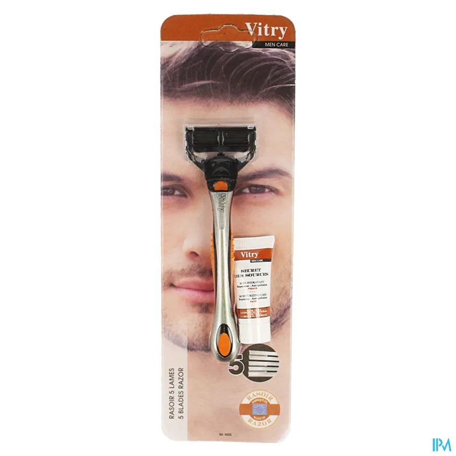 packshot van Vitry Scheersysteem met Draaiende Kop en 1 Navulling met 5 Mesjes