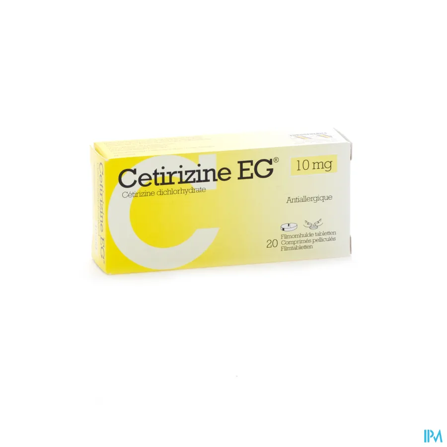 packshot van Cetirizine EG 10 mg 20 Tabletten